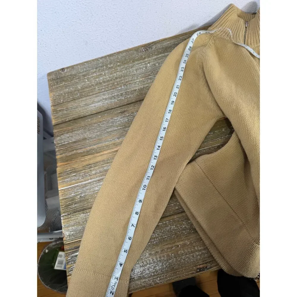 J Crew‎ Camel Zip Sweater Mens Old Money Quiet Luxury Large Preppy Minimal Y2K